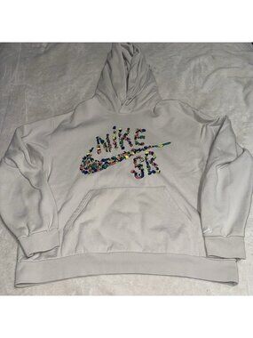 Mens Nike SB Hoodie Loose Fit Graphic Swoosh Skateboard HJ2897-072 Size XLarge